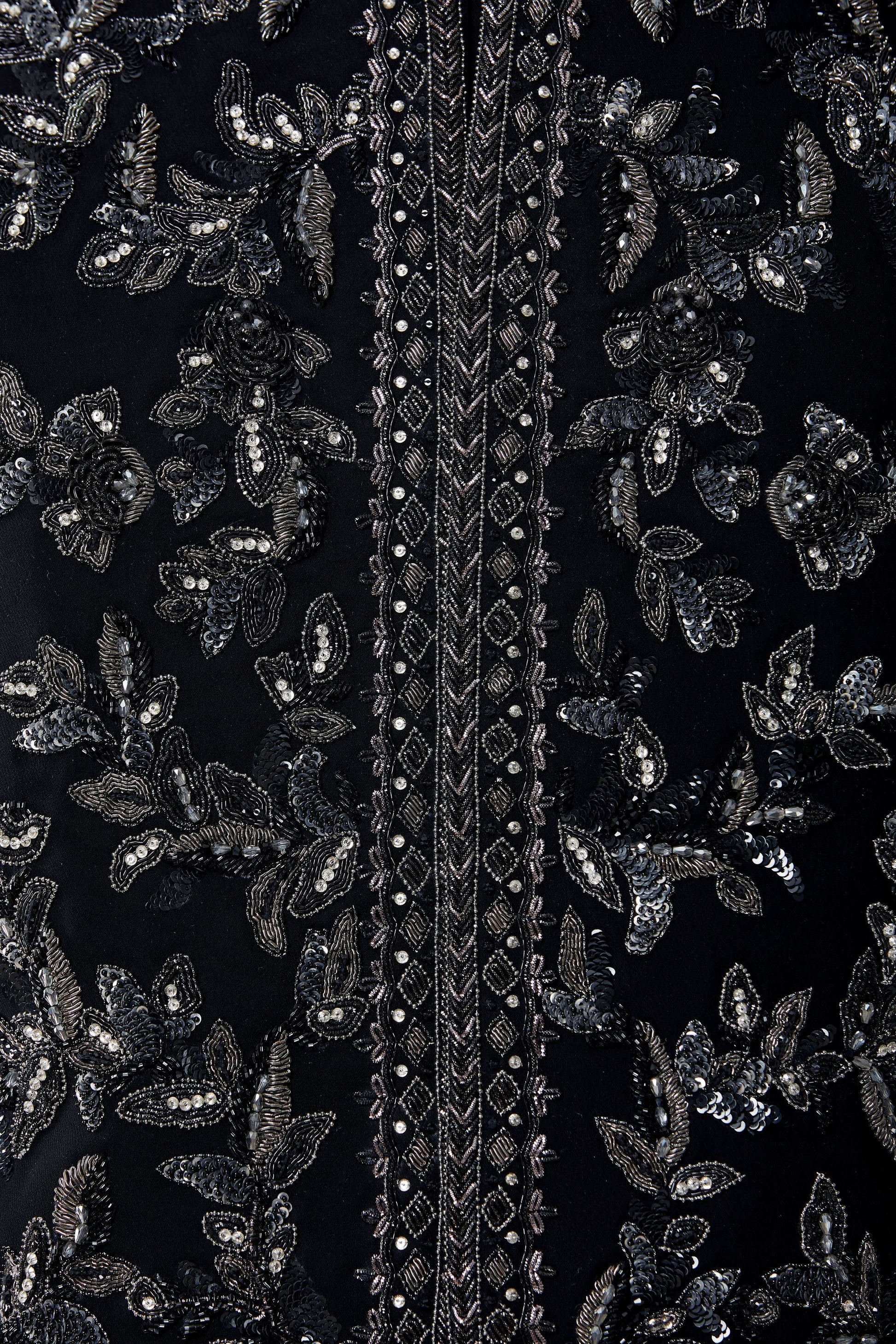 MC 537 Black Sherwani - Mashal Couture