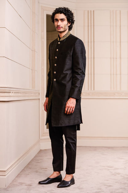 MC 503 Black Sherwani For Groom - Mashal Couture