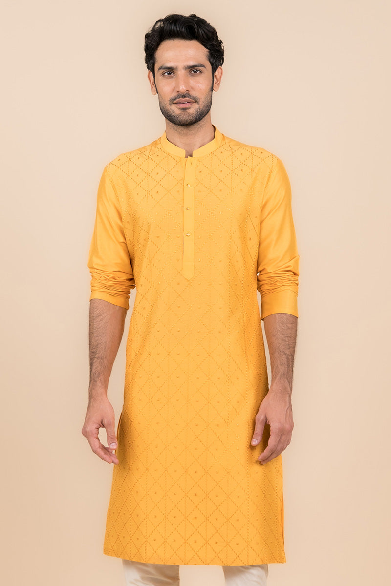 MC KP 08 Yellow Chicken Kari Kurta pajama - Mashal Couture