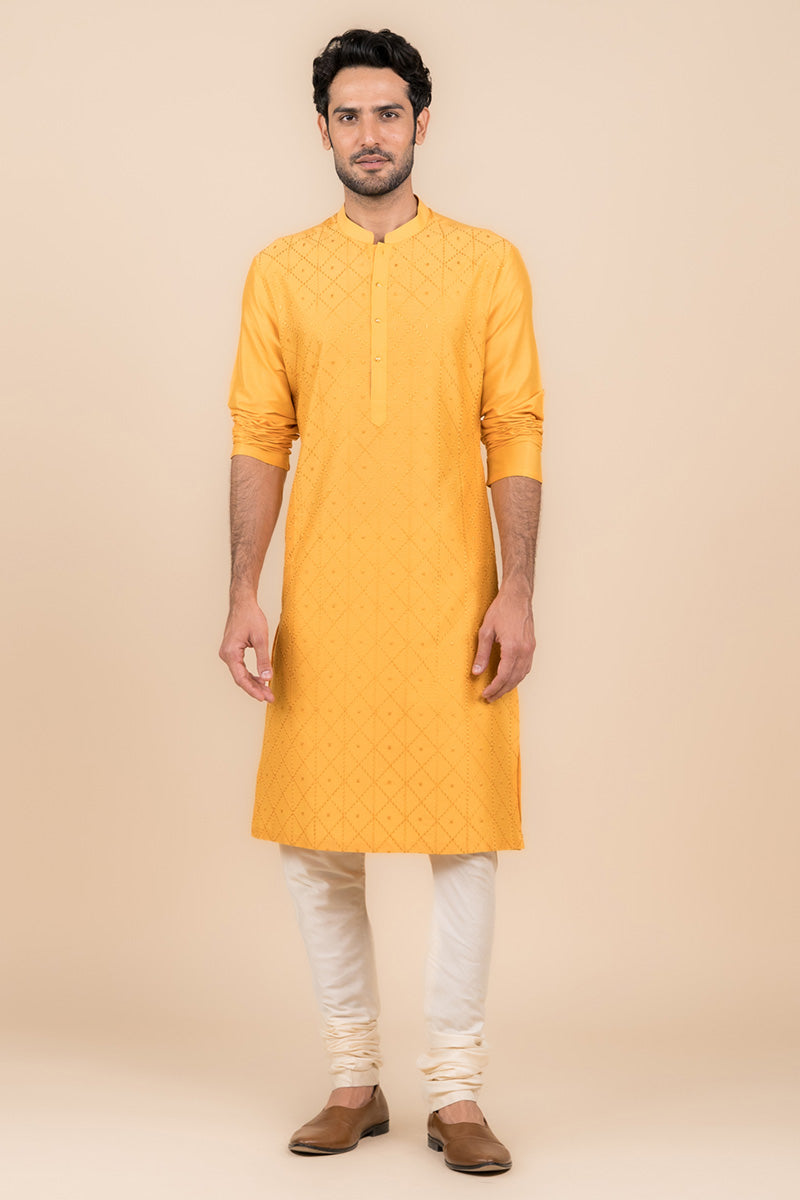 MC KP 08 Yellow Chicken Kari Kurta pajama - Mashal Couture