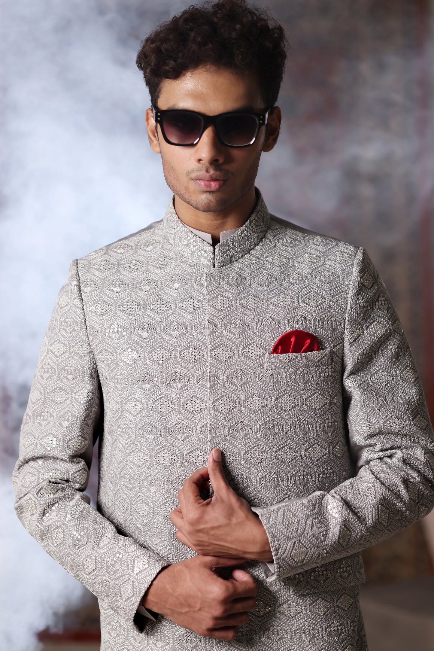 Grey Sequance Prince Coat