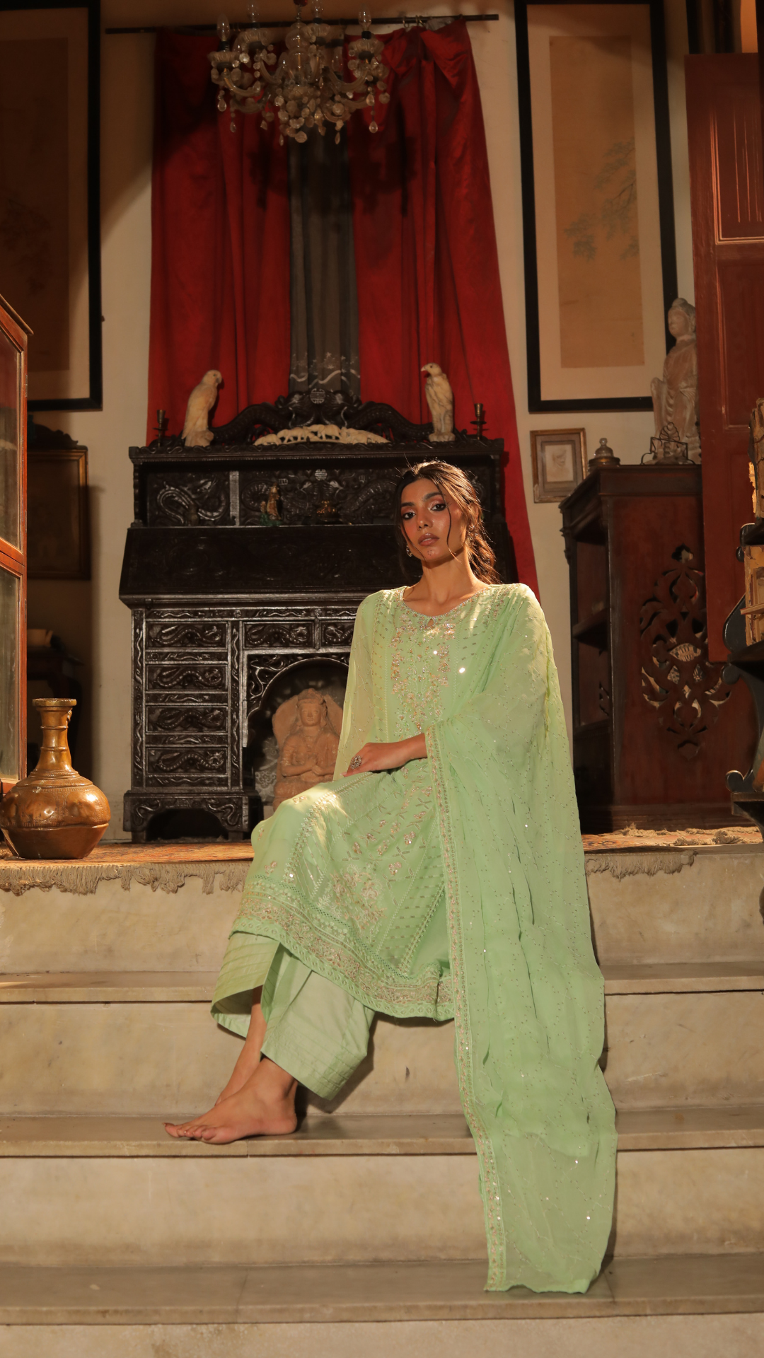 Sehar Angaiz Sea Green Ladies Clothing