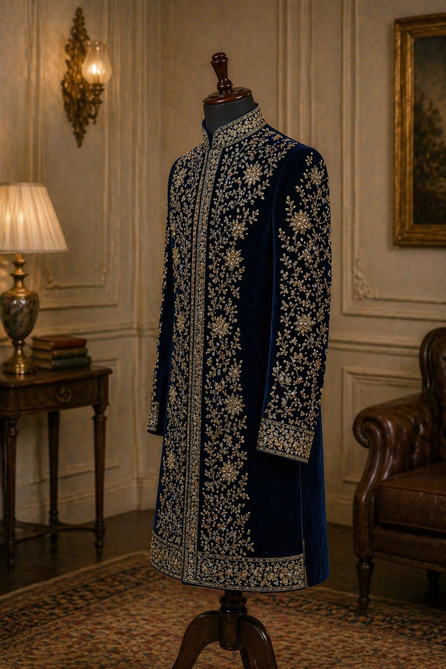 Zaffre Sherwani SHR 620 luxury embroidered sherwani for men