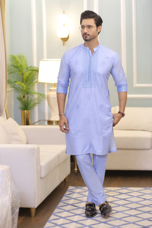 CK 16 Chikankari Kurta For Men - Mashal Couture