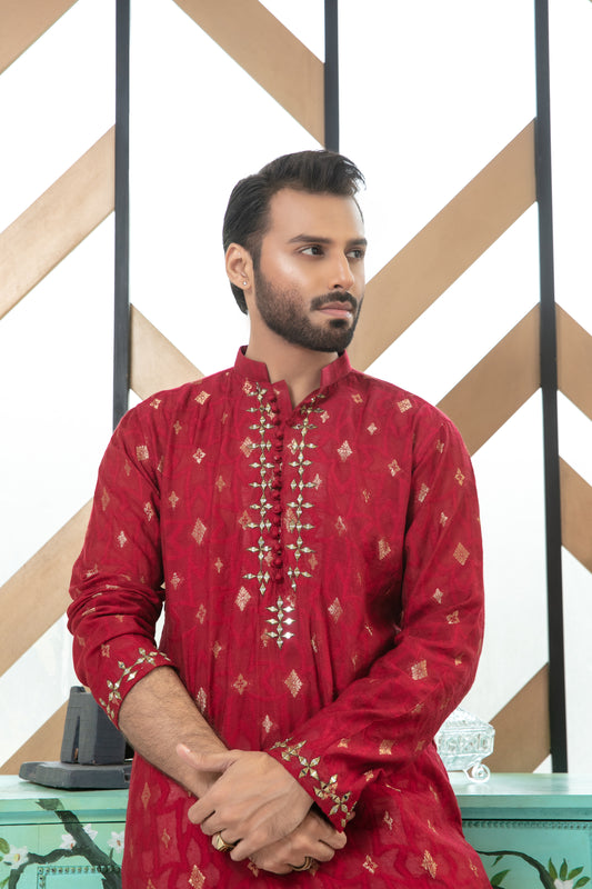 MC 03 Mirror Work Design Of Kurta Pajama - Mashal Couture