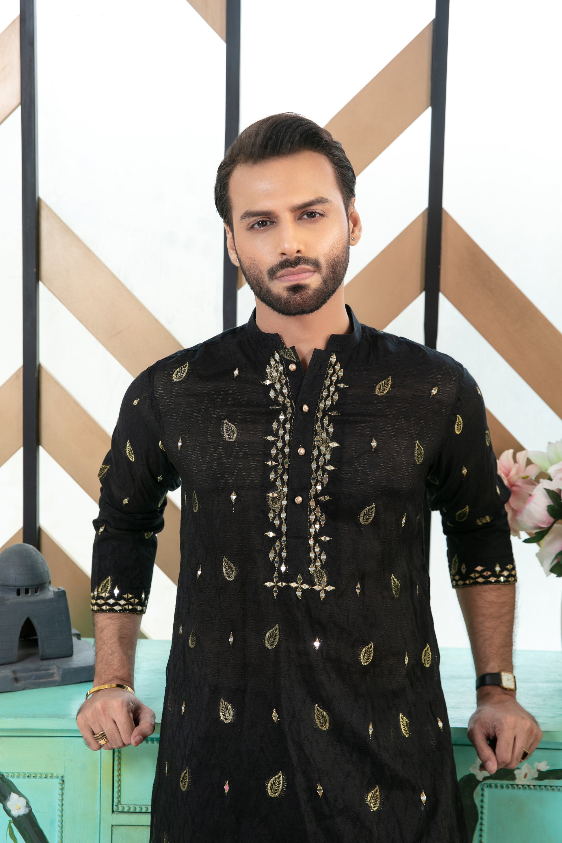 MC 02 Mirror Work Kurta Pajama Design - Mashal Couture