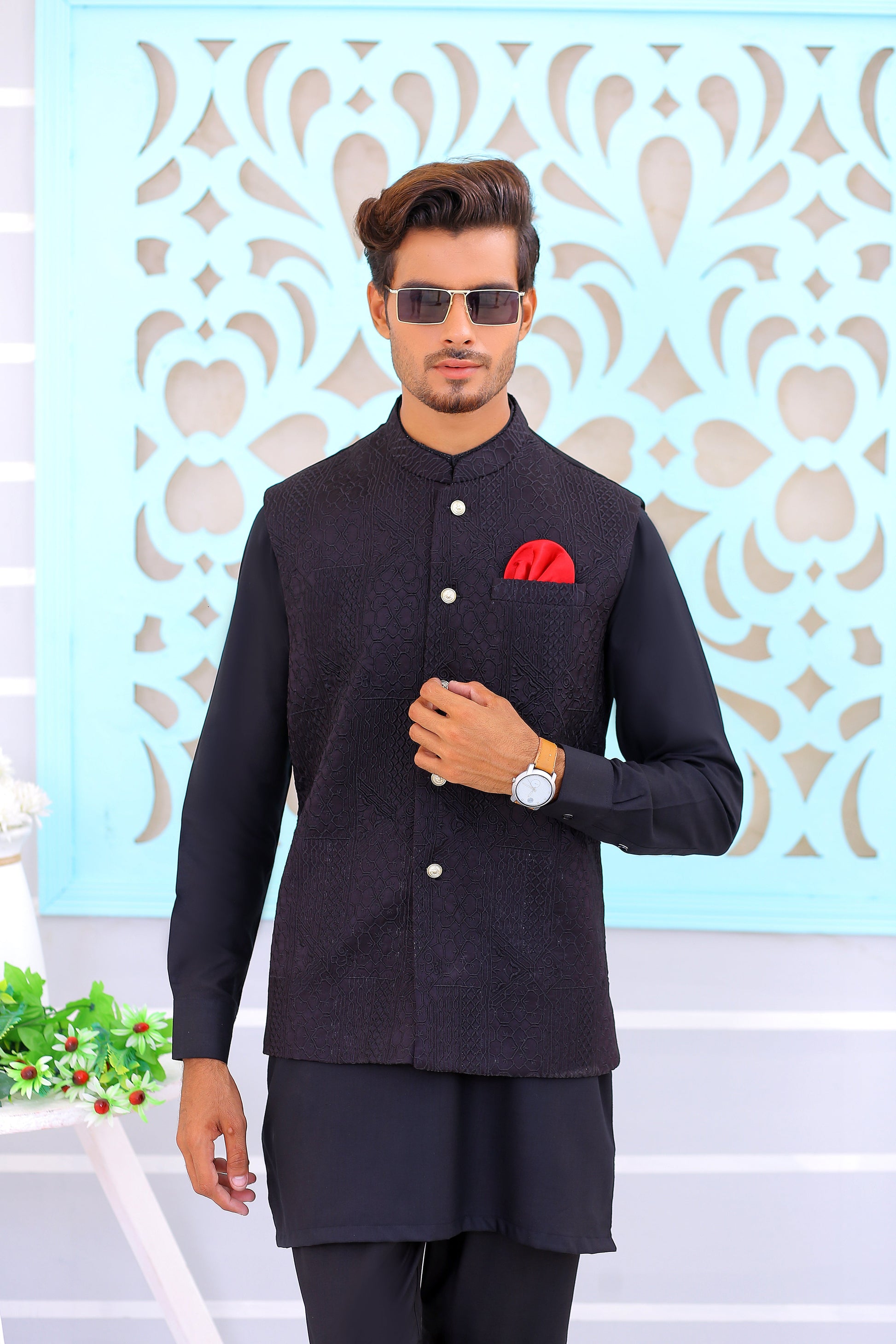 embroidered waistcoat for men pakistan