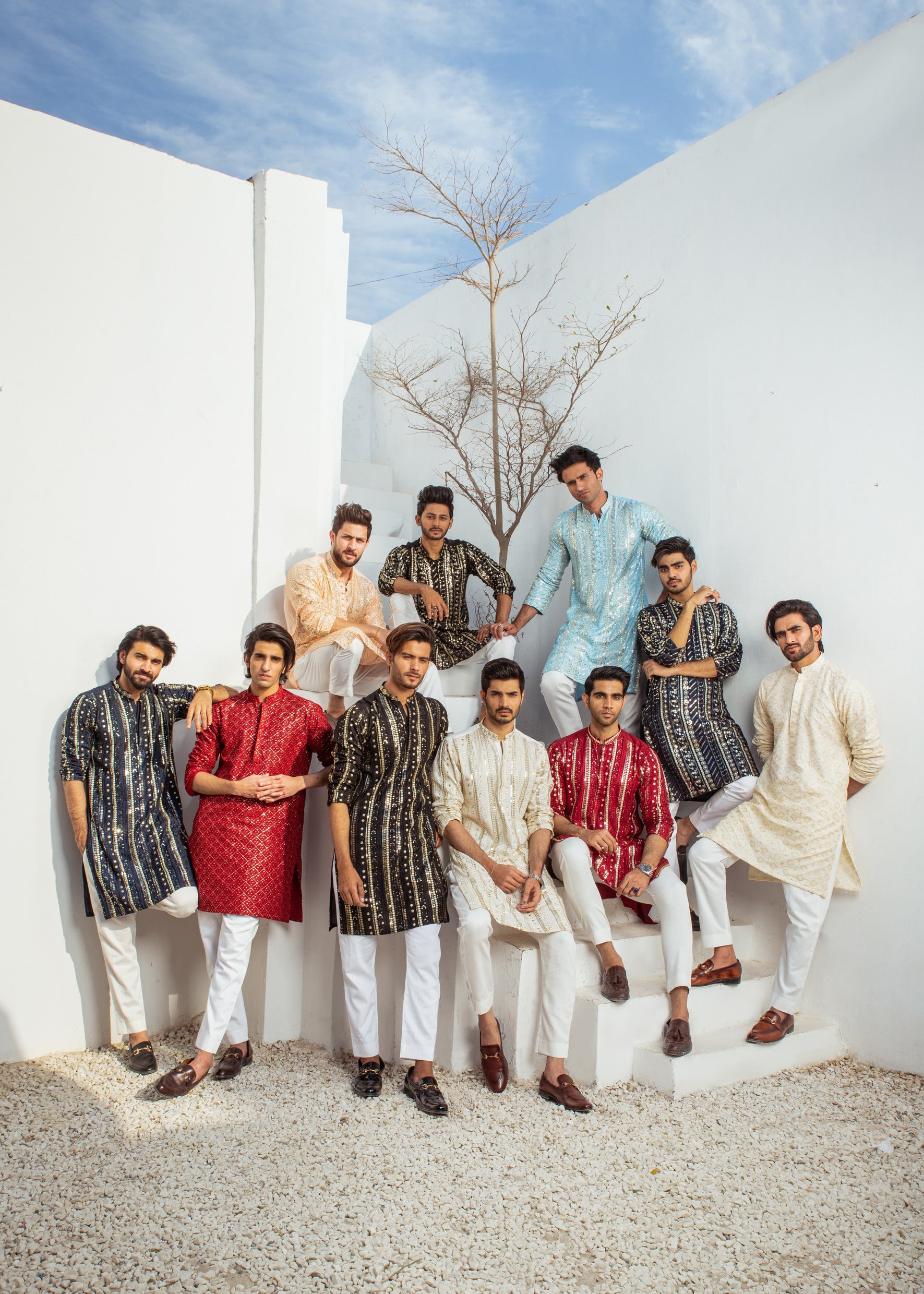 MC 25 Mirror Work Kurta And Pajama - Mashal Couture