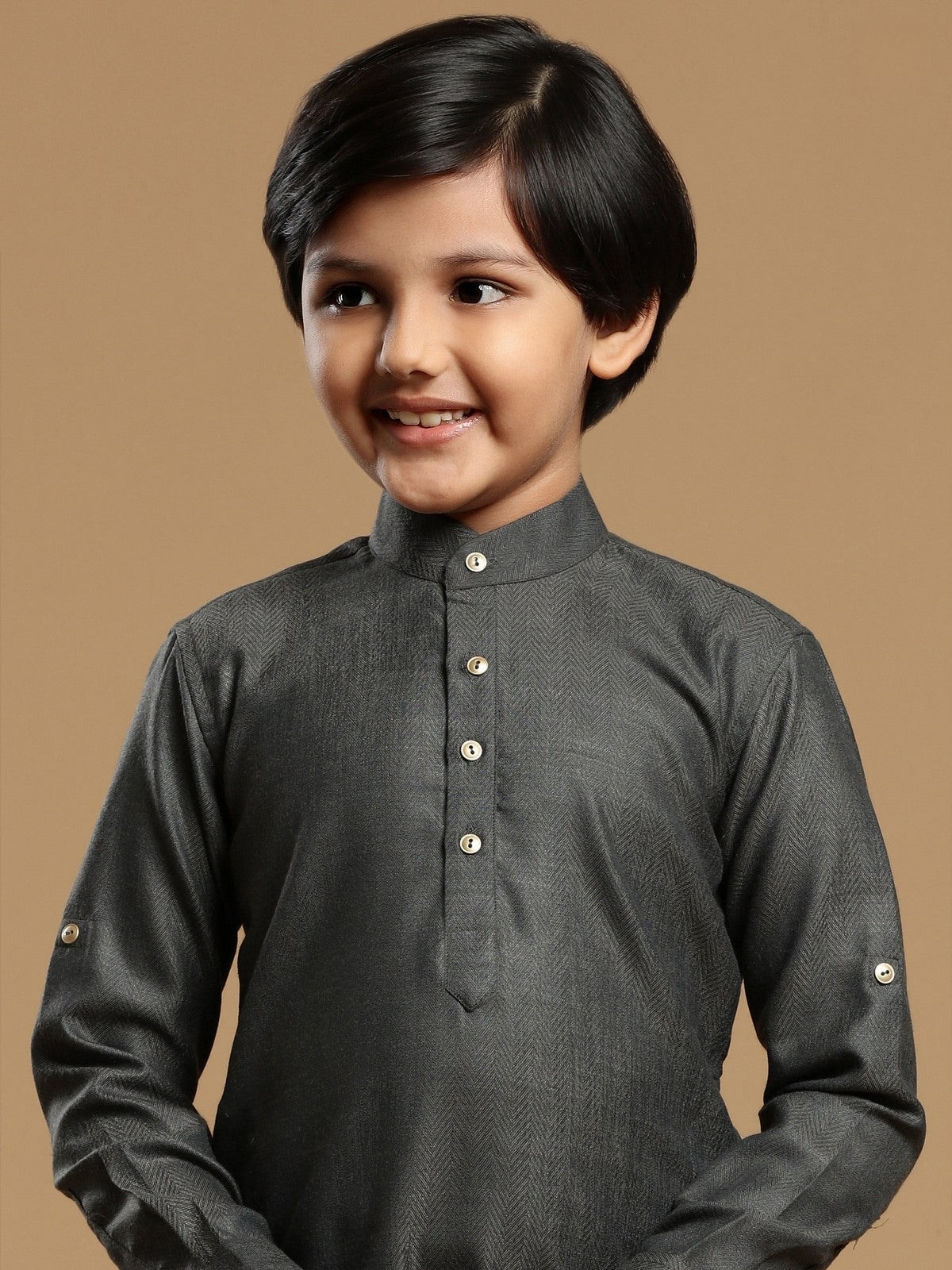 MC FS 04 Grey Kurta With White Trouser - Mashal Couture