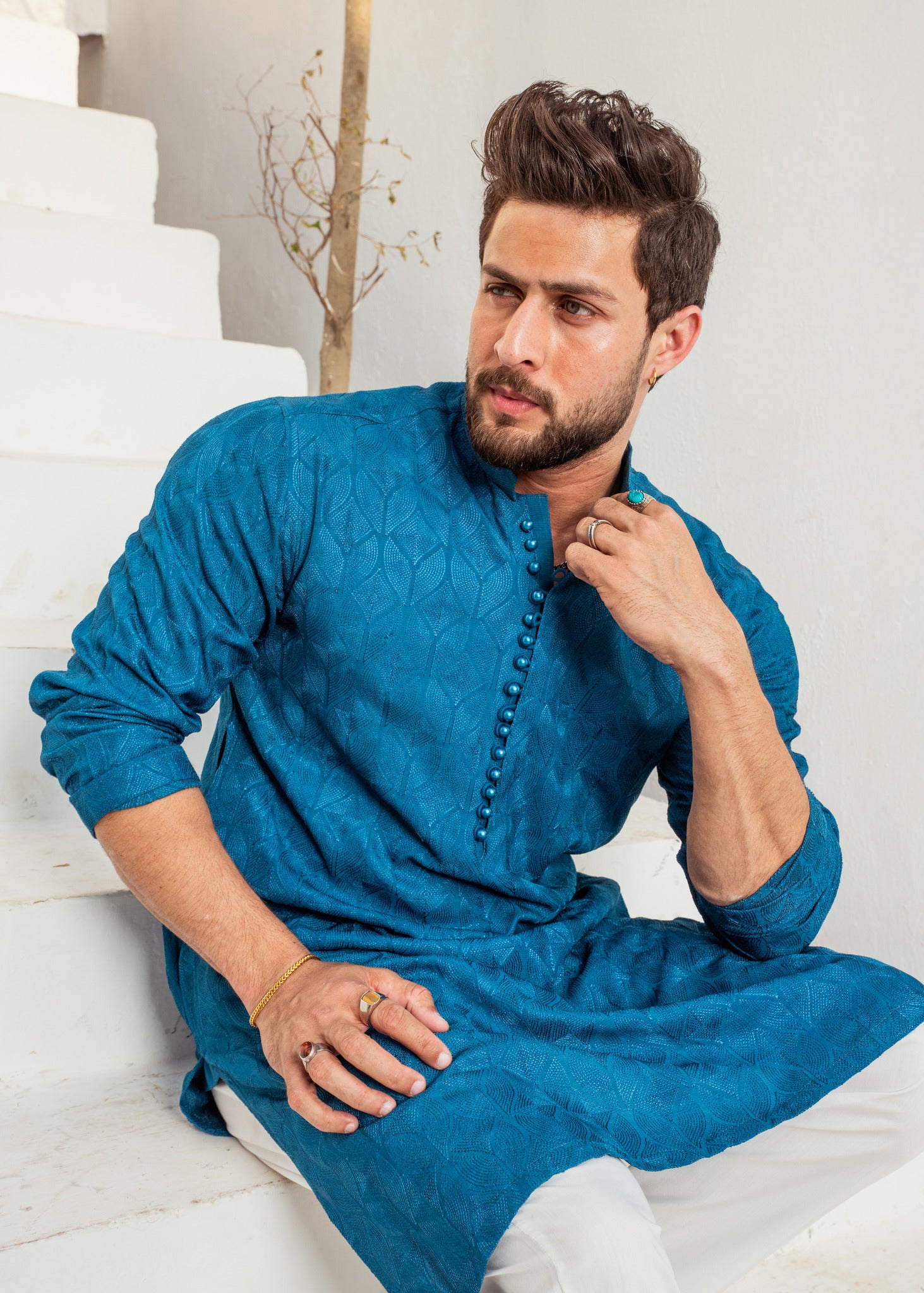 CK 12 Chikankari Kurta Mens - Mashal Couture