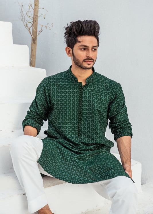 CK 09 Chikankari Kurta And Pajama Design - Mashal Couture