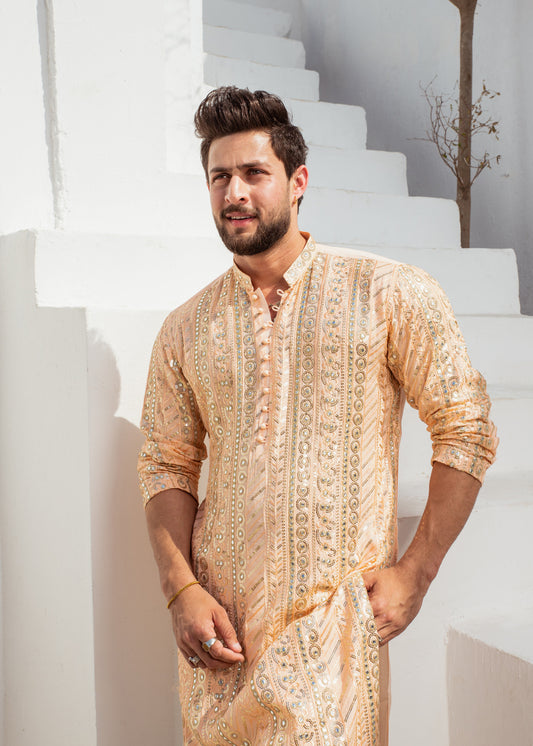 MC 18 Mirror Work Kurta - Mashal Couture