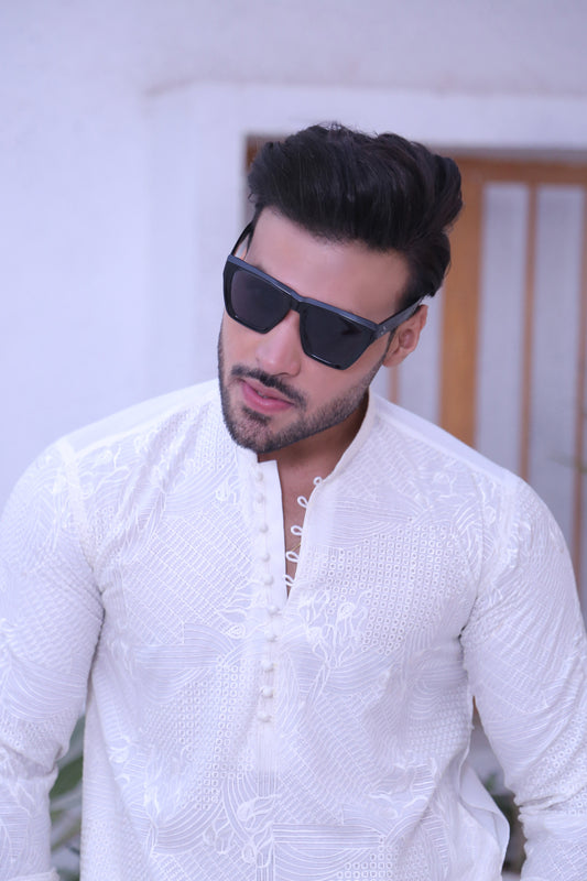 MC 12 Mirror Work Kurta Mens Design - Mashal Couture