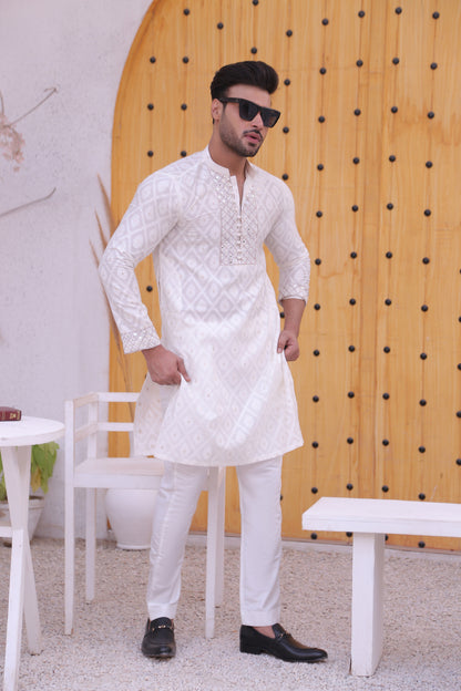 MC 13 Mirror Work Kurta For Men Design - Mashal Couture