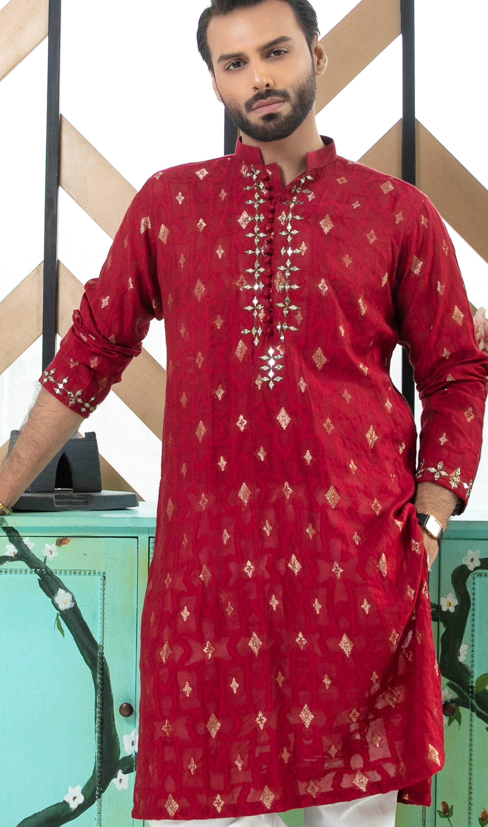 MC 03 Mirror Work Design Of Kurta Pajama - Mashal Couture