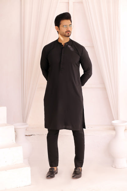 MC KP 12 Black Kurta Pajama - Mashal Couture