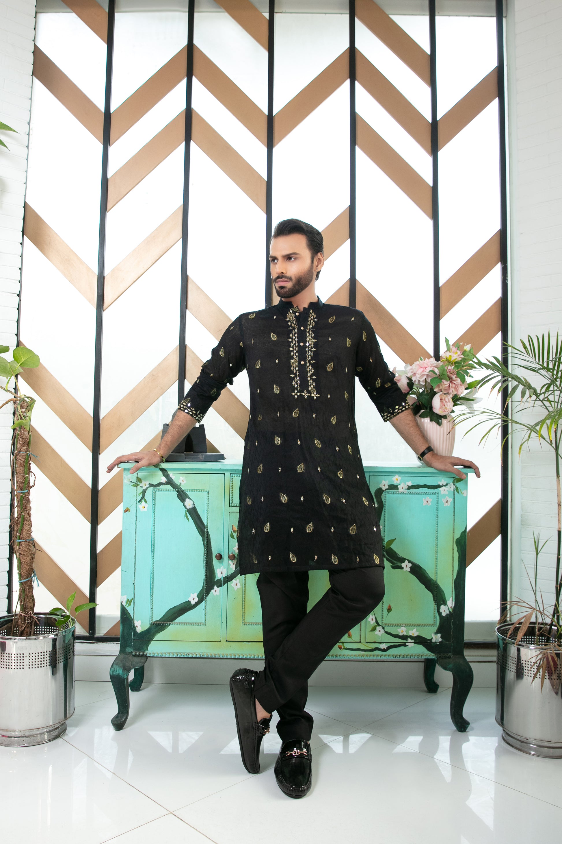 MC 02 Mirror Work Kurta Pajama Design - Mashal Couture