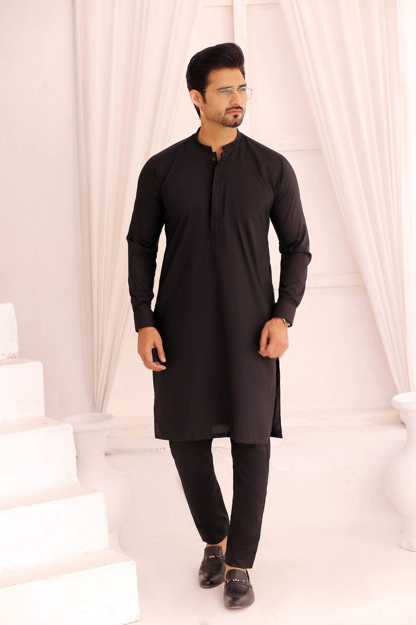 MC KP 12 Black Kurta Pajama - Mashal Couture