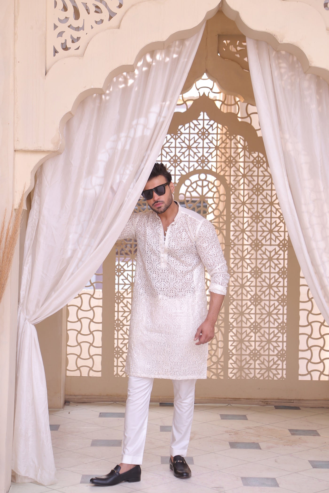 CK 01 Chikan Kurta For Men - Mashal Couture