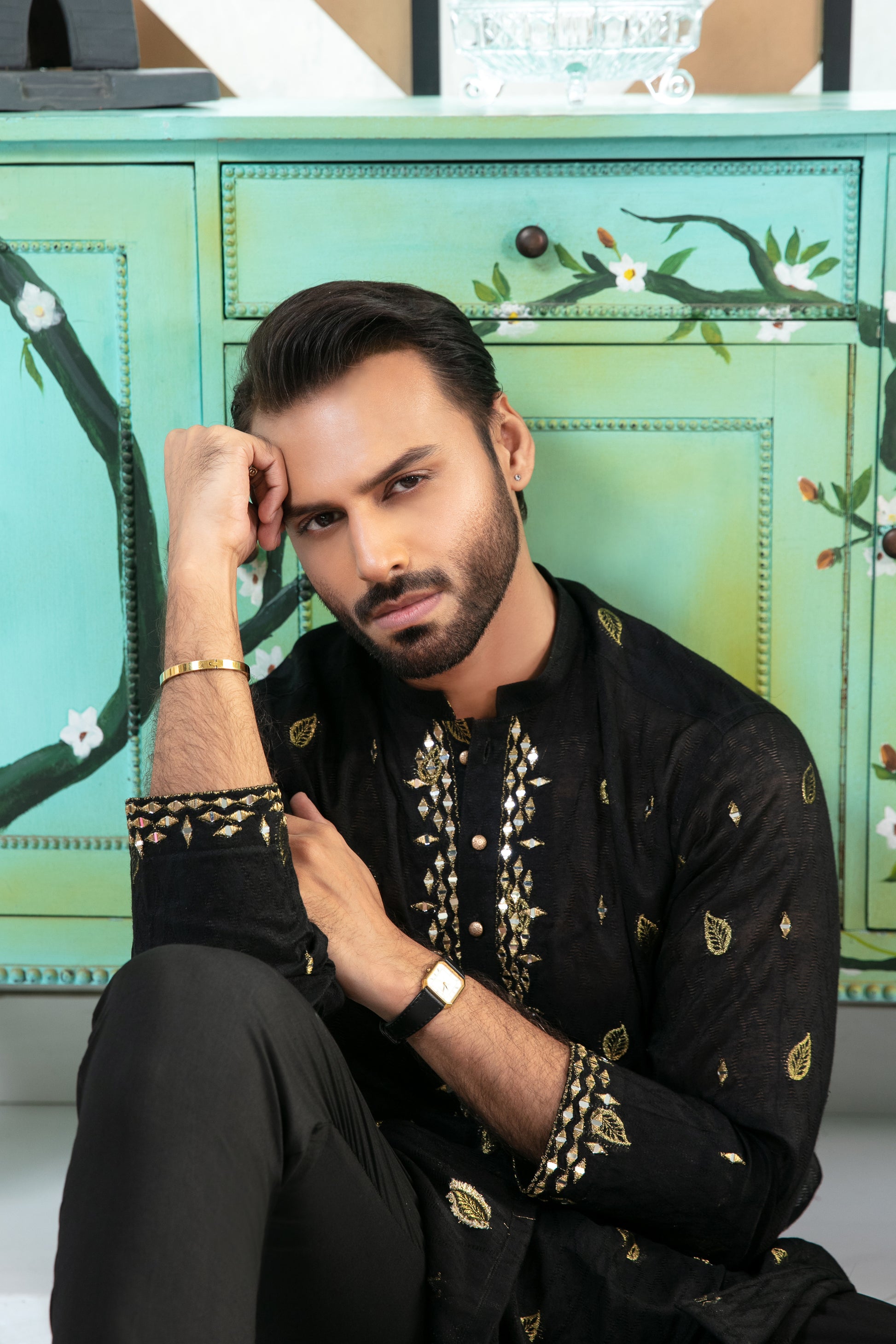 MC 02 Mirror Work Kurta Pajama Design - Mashal Couture