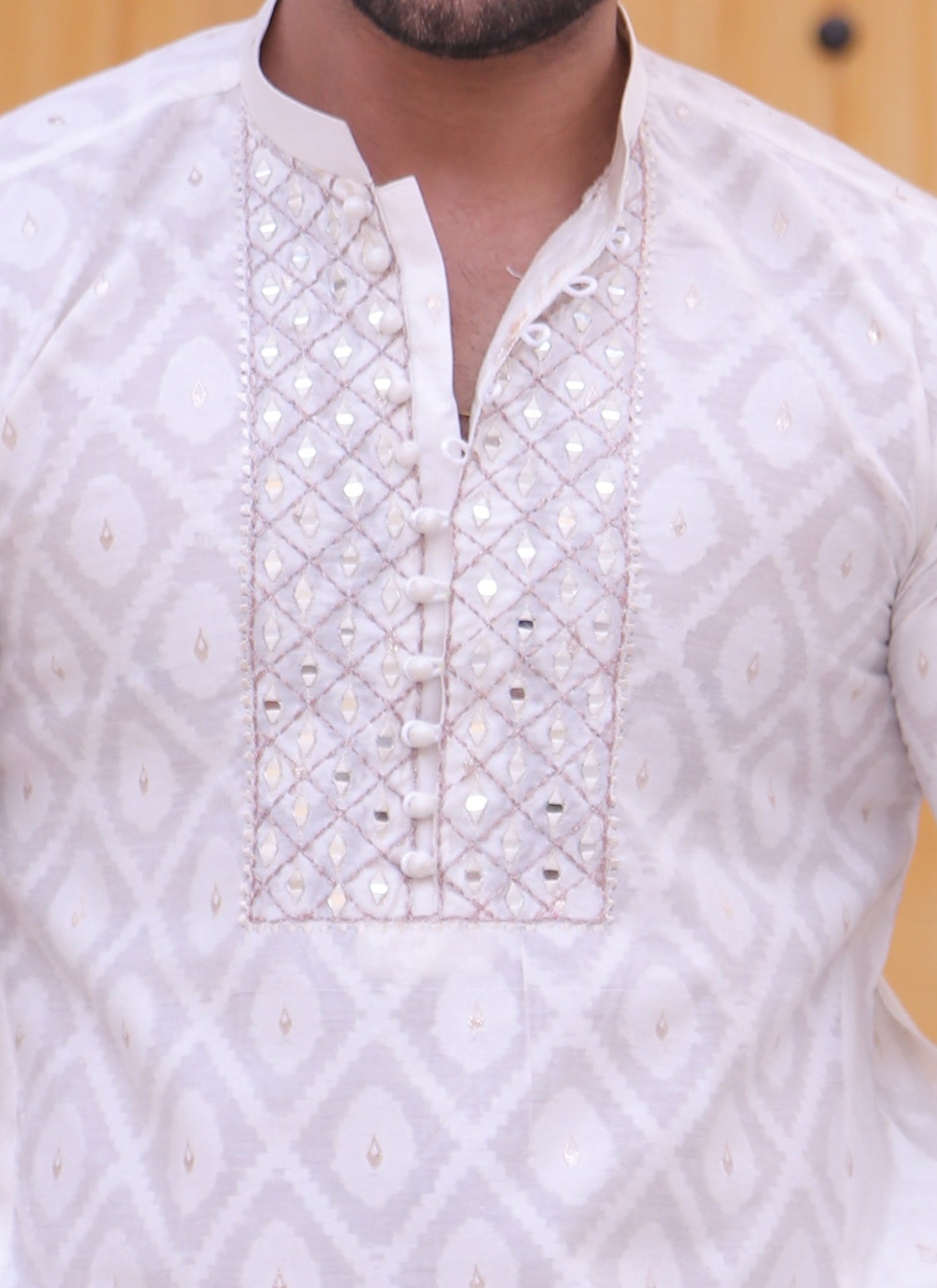 MC 13 Mirror Work Kurta For Men Design - Mashal Couture