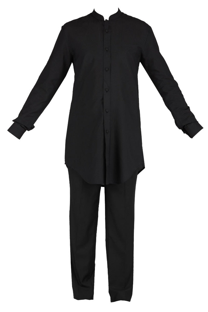 MC 120 Cut Daman Zari Prince Coat & Inner Pants Set - Mashal Couture