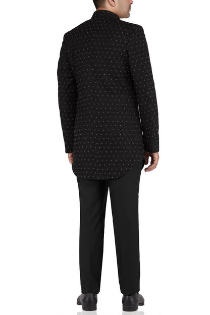 MC 120 Cut Daman Zari Prince Coat & Inner Pants Set - Mashal Couture