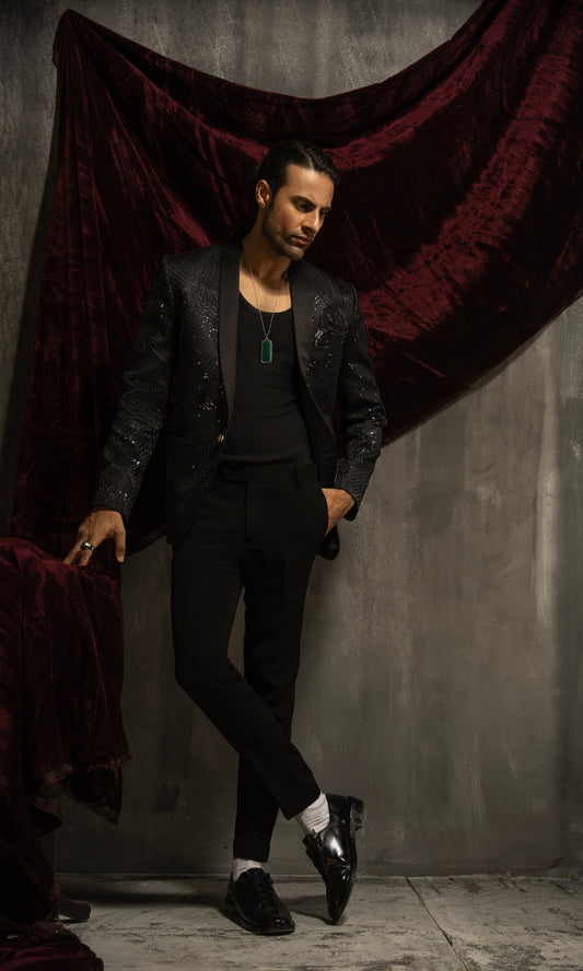 Black Tuxedos For Men Wedding - Mashal Couture