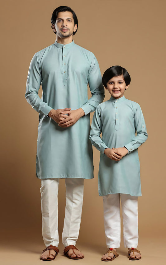 MC FS 10 Pastel Color Kurta With White Trouser - Mashal Couture