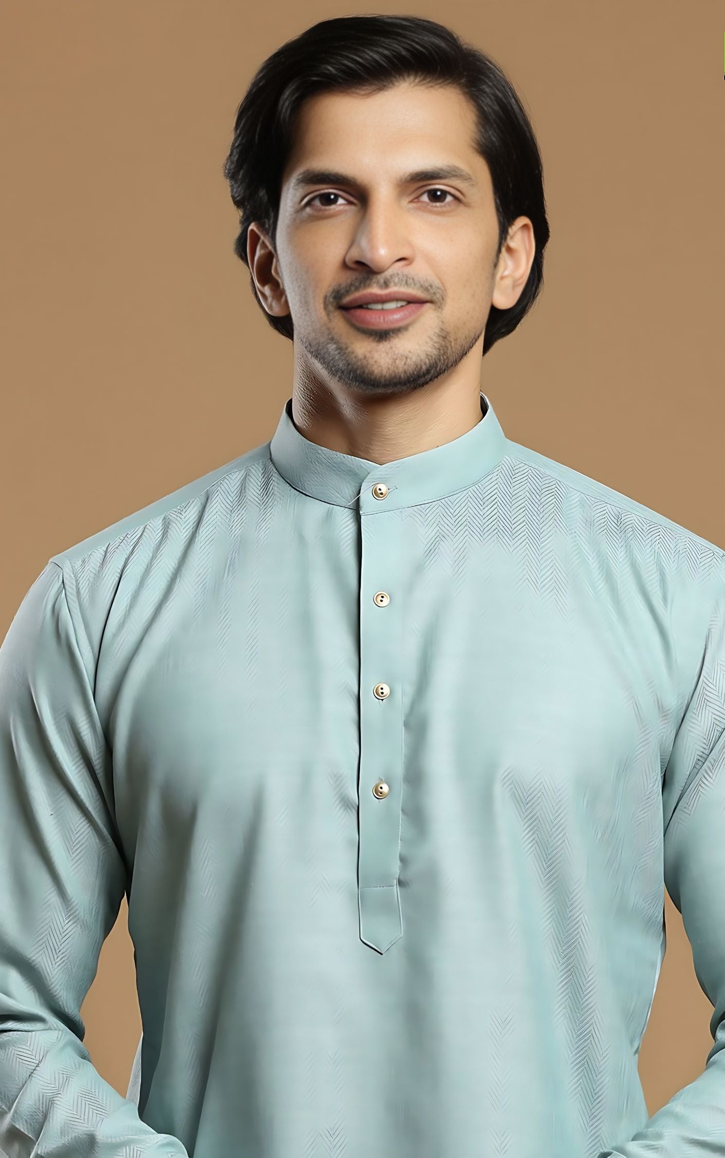 MC FS 10 Pastel Color Kurta With White Trouser - Mashal Couture