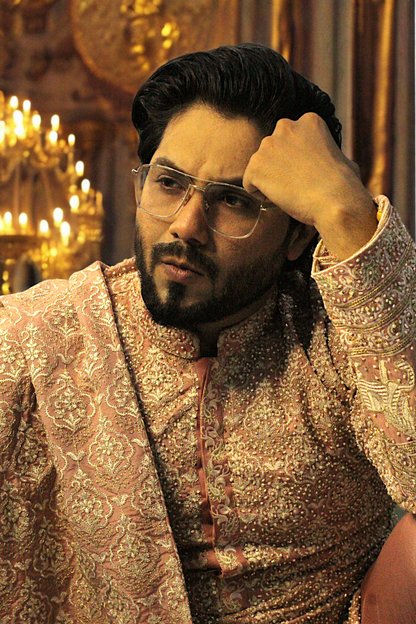 Full Embroidery Kurta Pajama With Shawl - Mashal Couture
