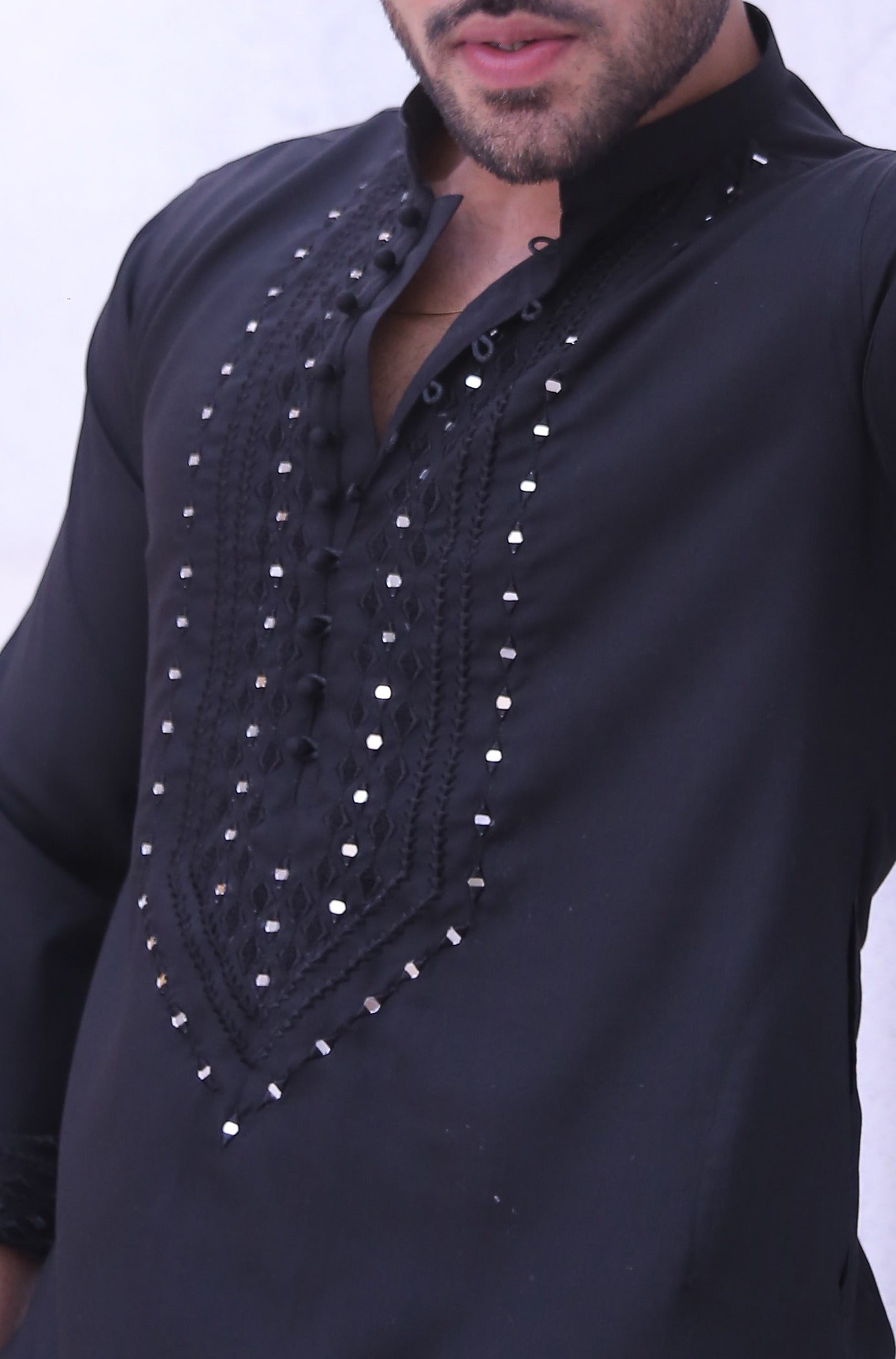 MC 10 Mirror Work Mens Kurta Design - Mashal Couture