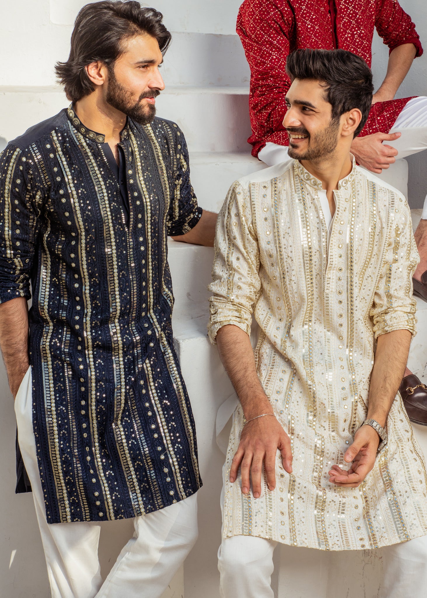 MC 17 Mirror Work Kurta For Men - Mashal Couture