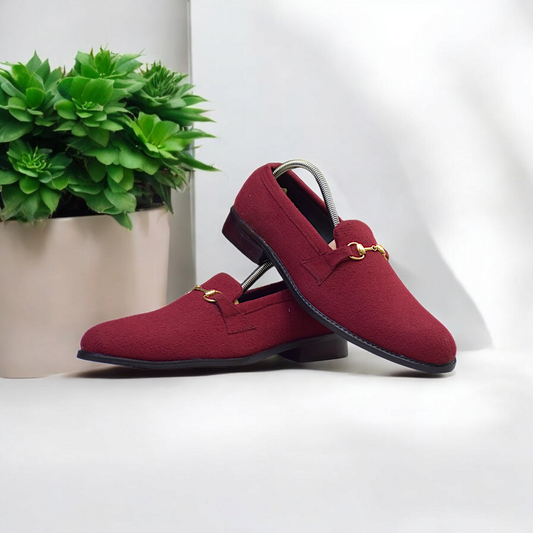 MC 110 Party Wear Maroon Shoes For Mens - Mashal Couture