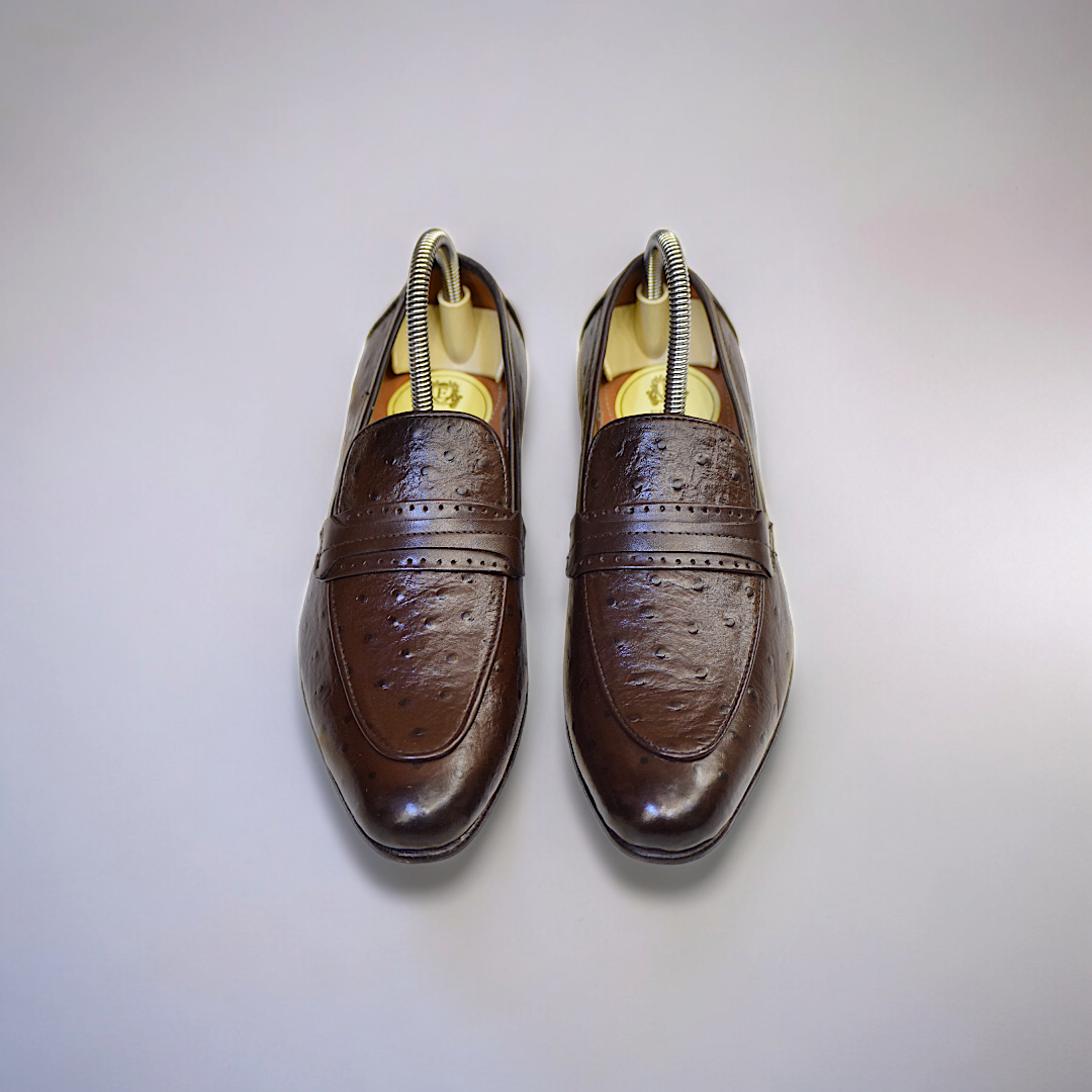Pakistani Gents Brown Shoes – Mashal Couture - Main Image