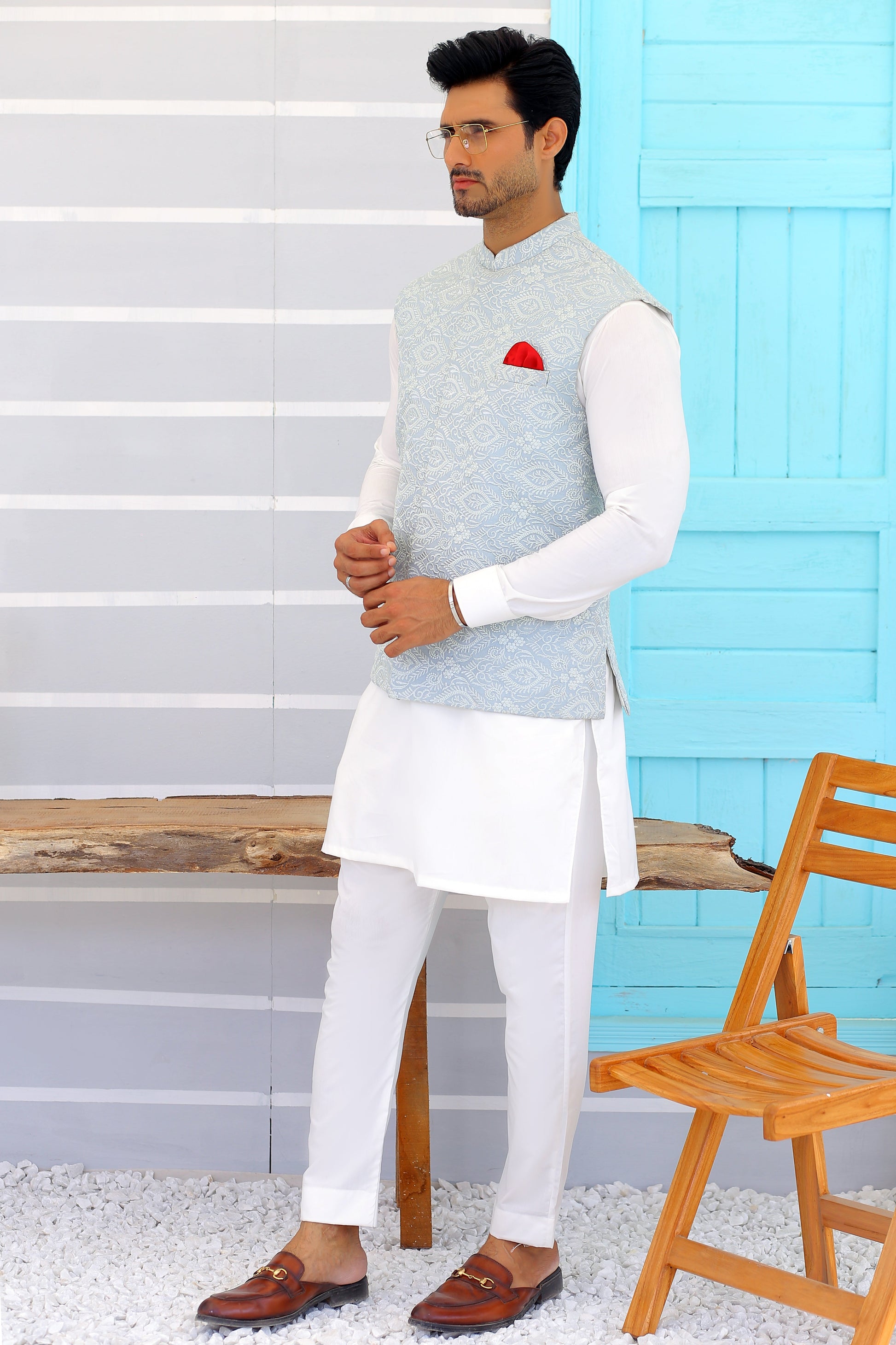 mens waistcoat with shalwar kameez