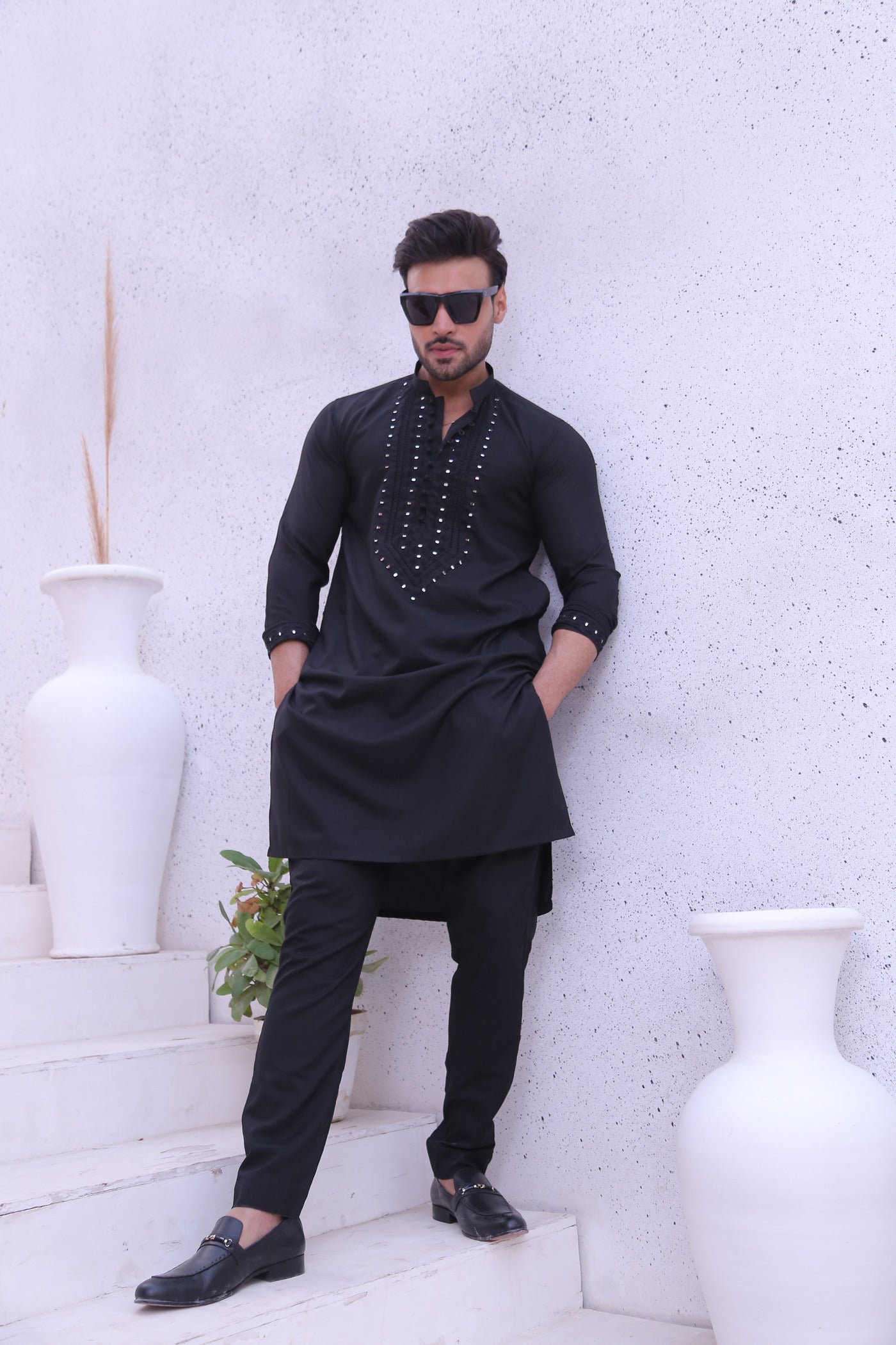 MC 10 Mirror Work Mens Kurta Design - Mashal Couture