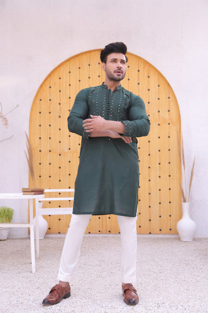MC 08 Mirror Work Designing Kurta - Mashal Couture