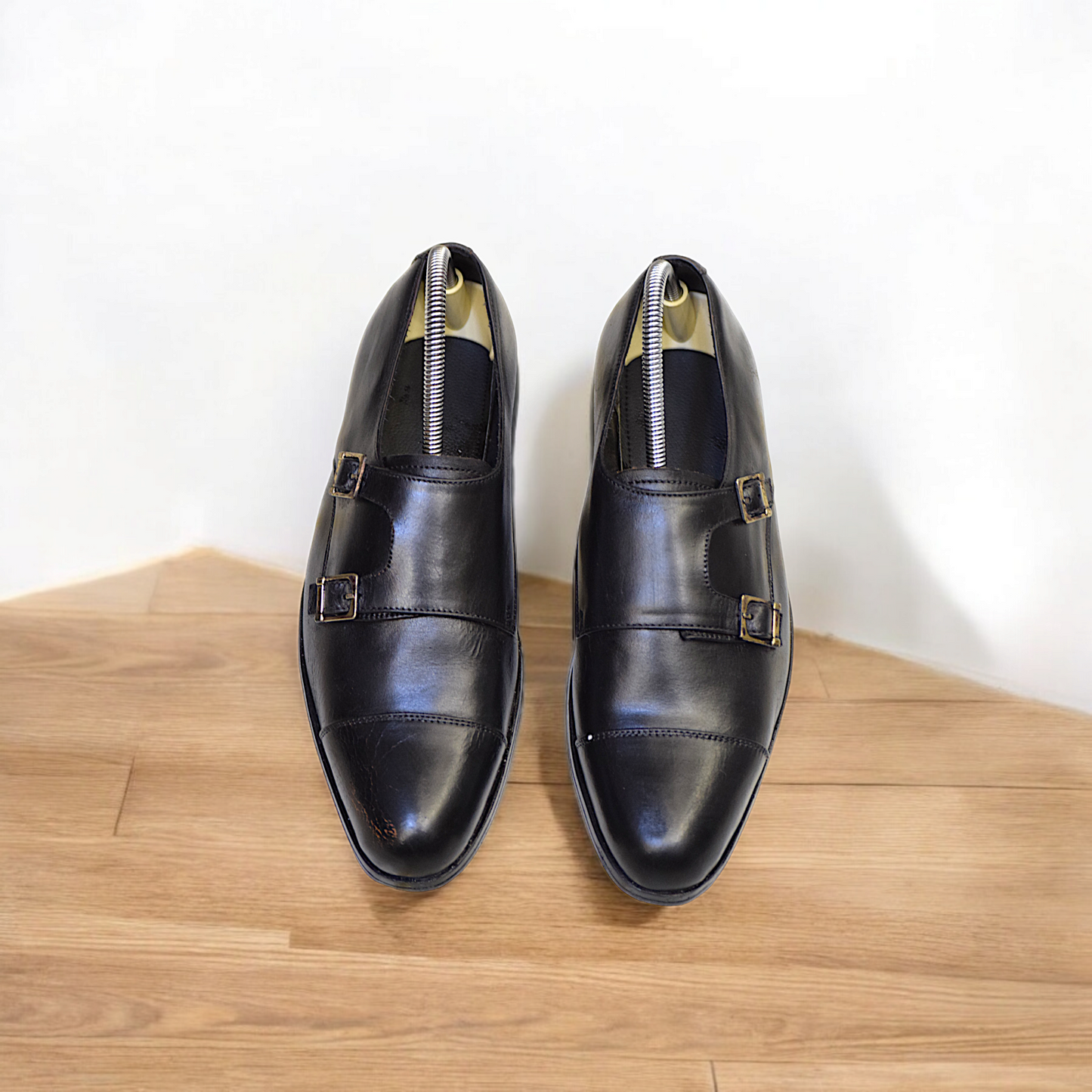MC 106 Men's Black Dress Shoes With Monk Strap - Mashal Couture