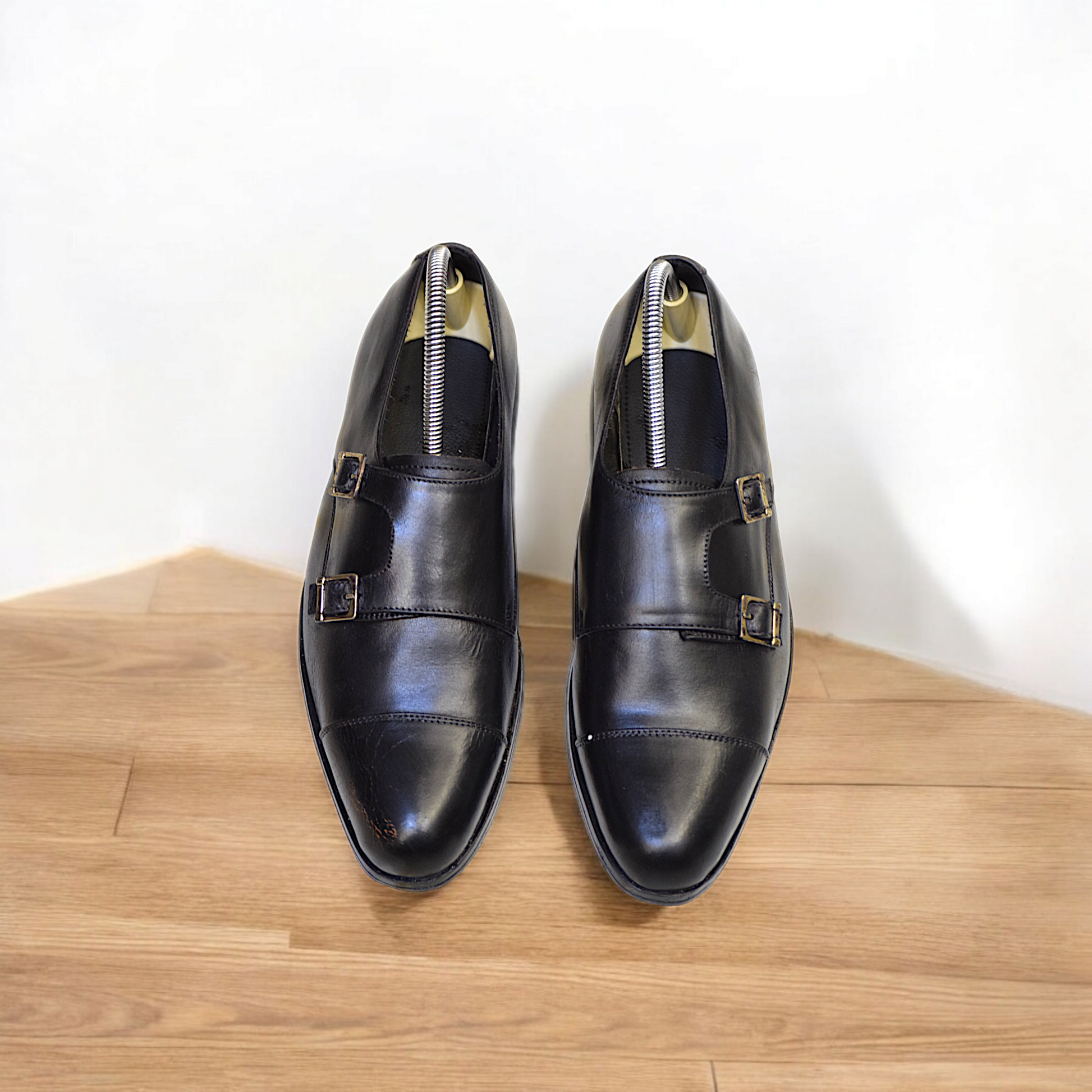MC 106 Men's Black Dress Shoes With Monk Strap - Mashal Couture