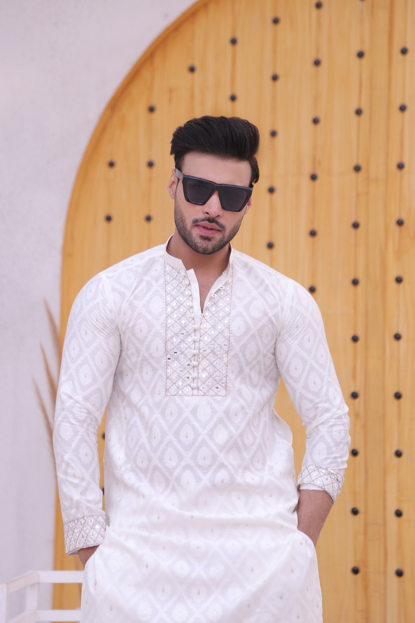 MC 13 Mirror Work Kurta For Men Design - Mashal Couture