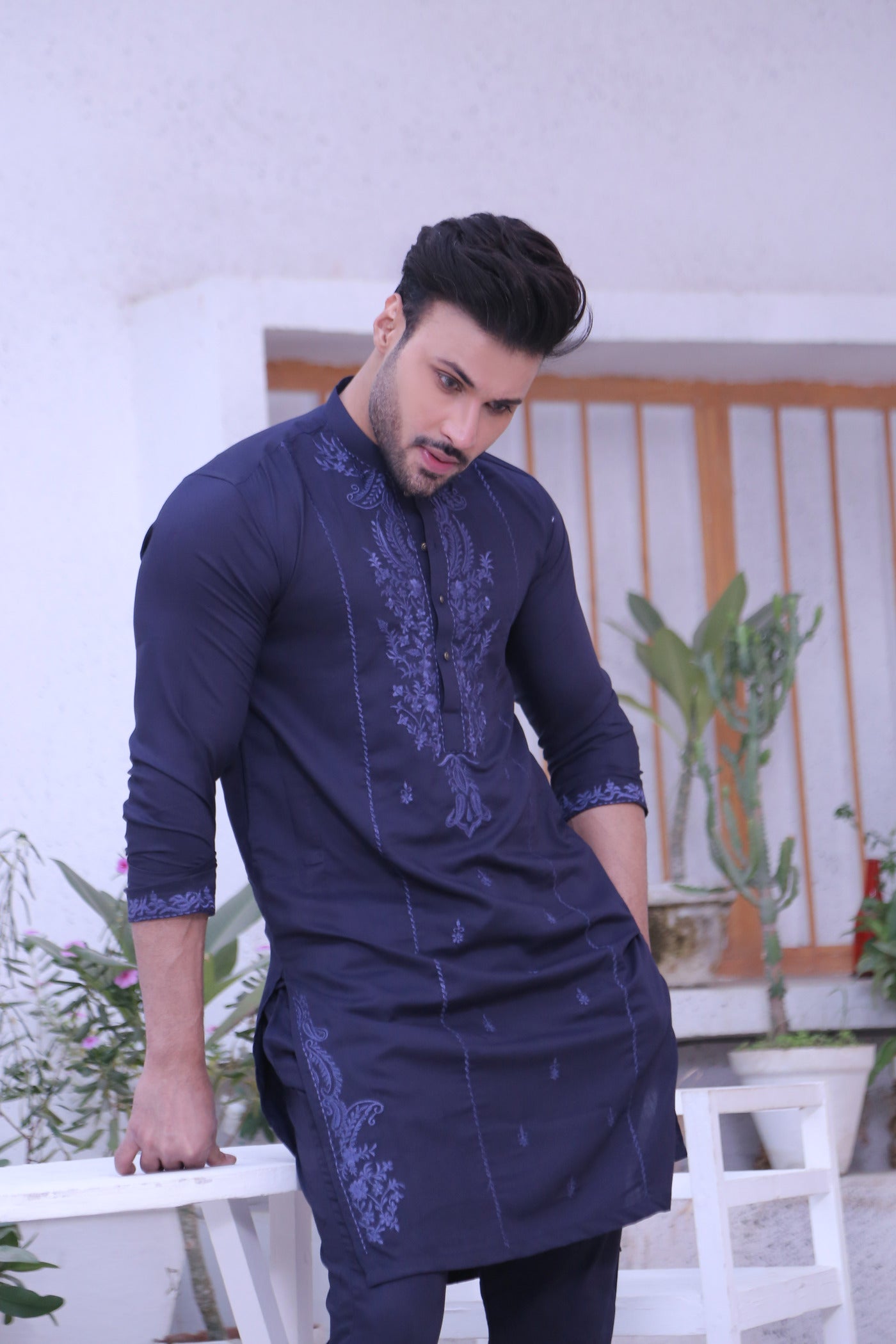 CK 02 Chikankari Kurta For Men - Mashal Couture