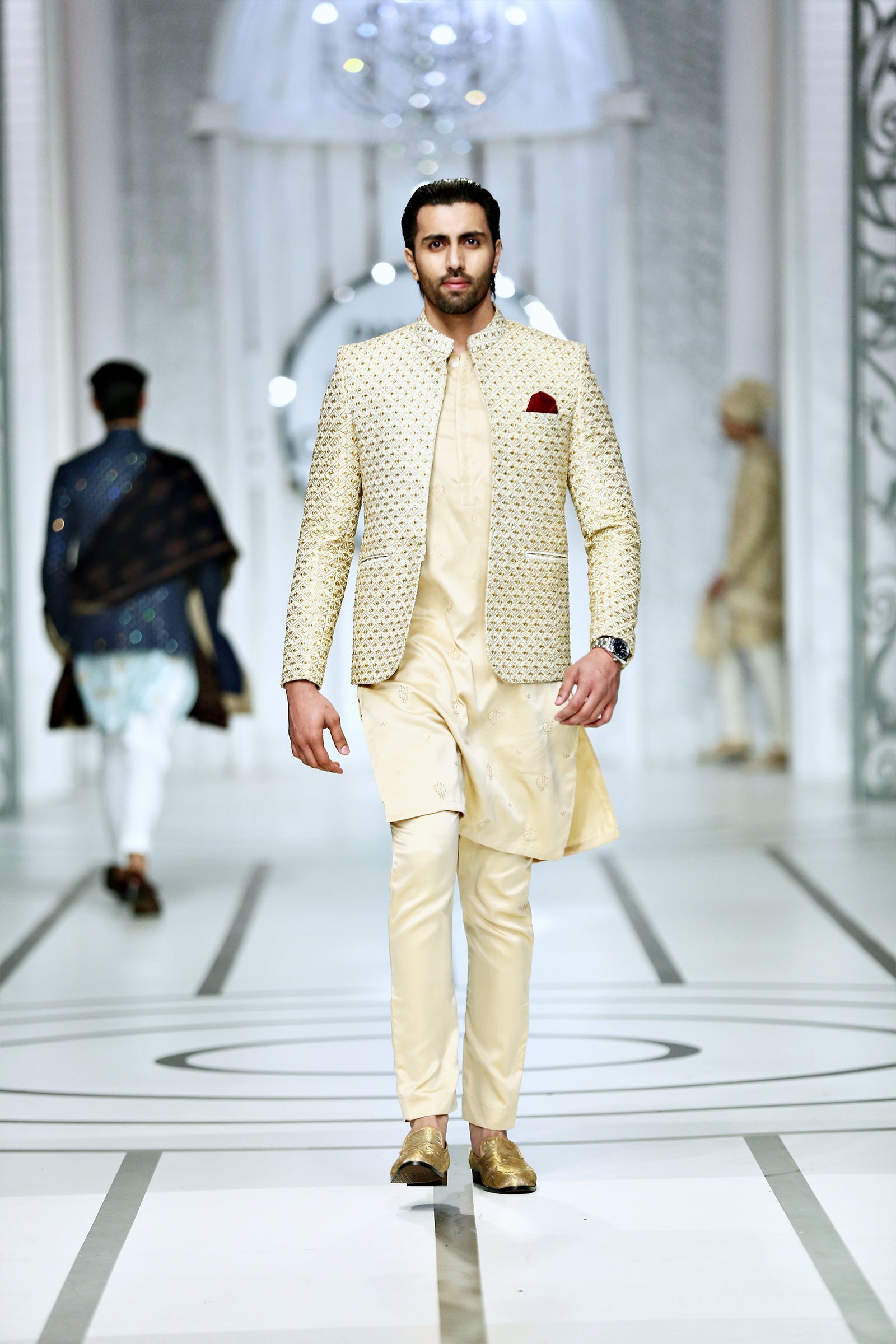 MC 181 Pakistani Front Open Prince Coat - Mashal Couture