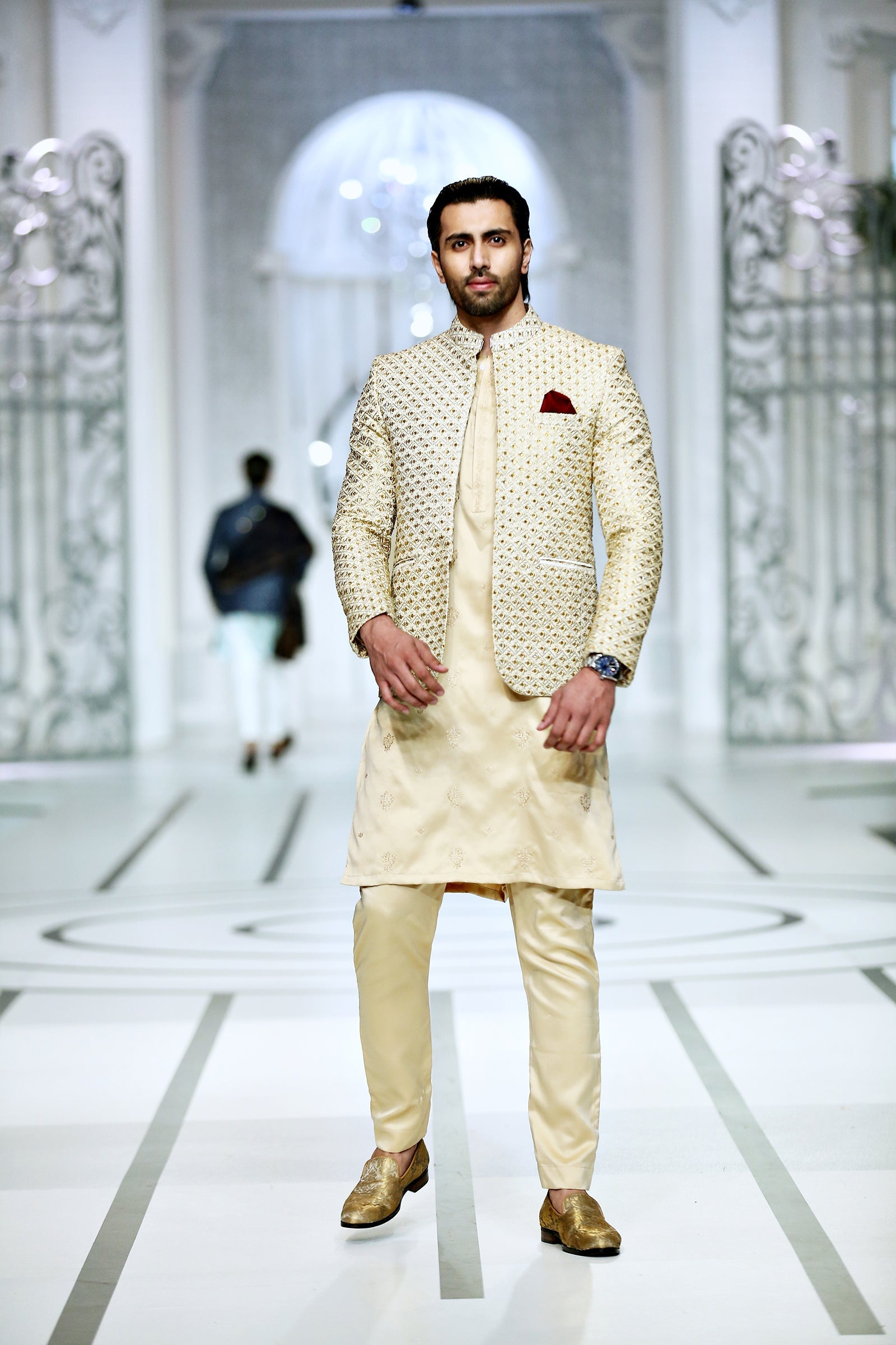 MC 181 Pakistani Front Open Prince Coat - Mashal Couture