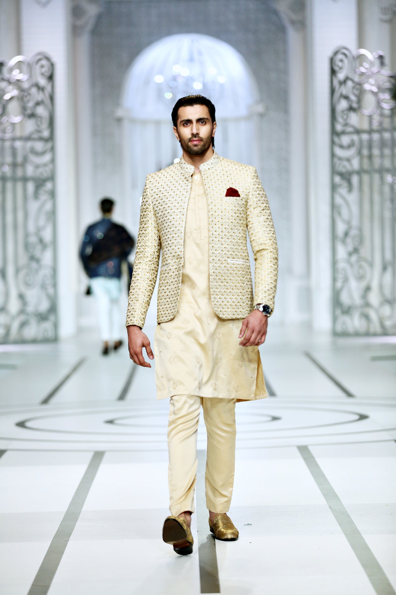 MC 181 Pakistani Front Open Prince Coat - Mashal Couture
