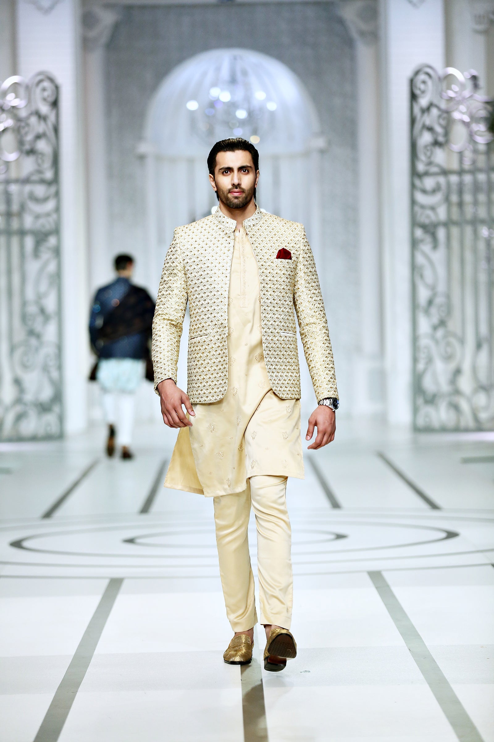 MC 181 Pakistani Front Open Prince Coat - Mashal Couture