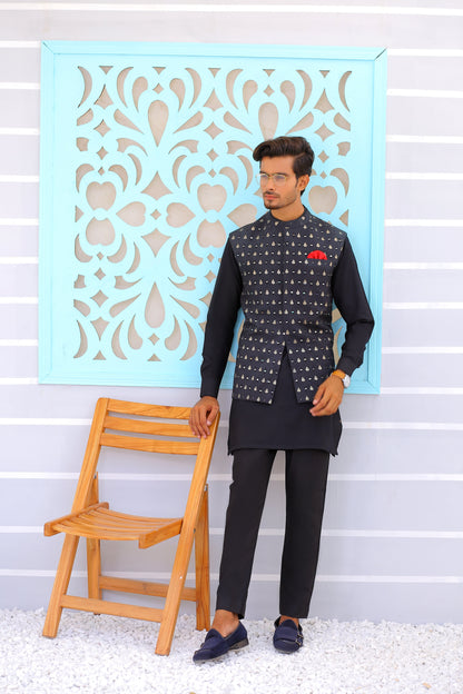 pakistani Mirror Work Black waistcoat