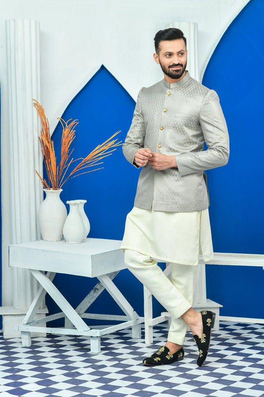 MC 166 Pakistani Prince Coat Wedding - Mashal Couture