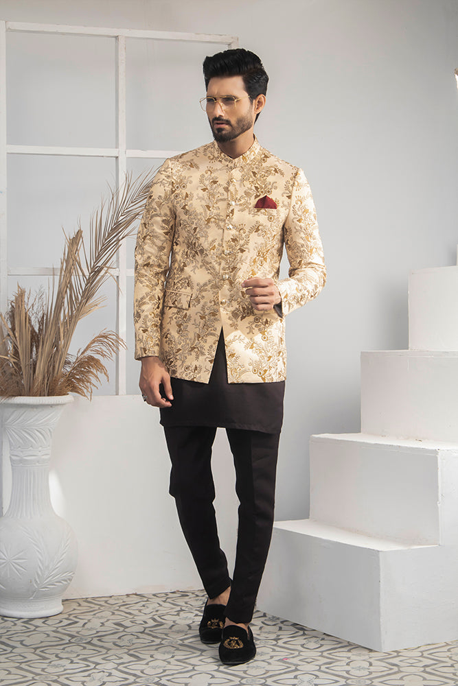 MC 159 Pakistani Prince Wedding Suit - Mashal Couture