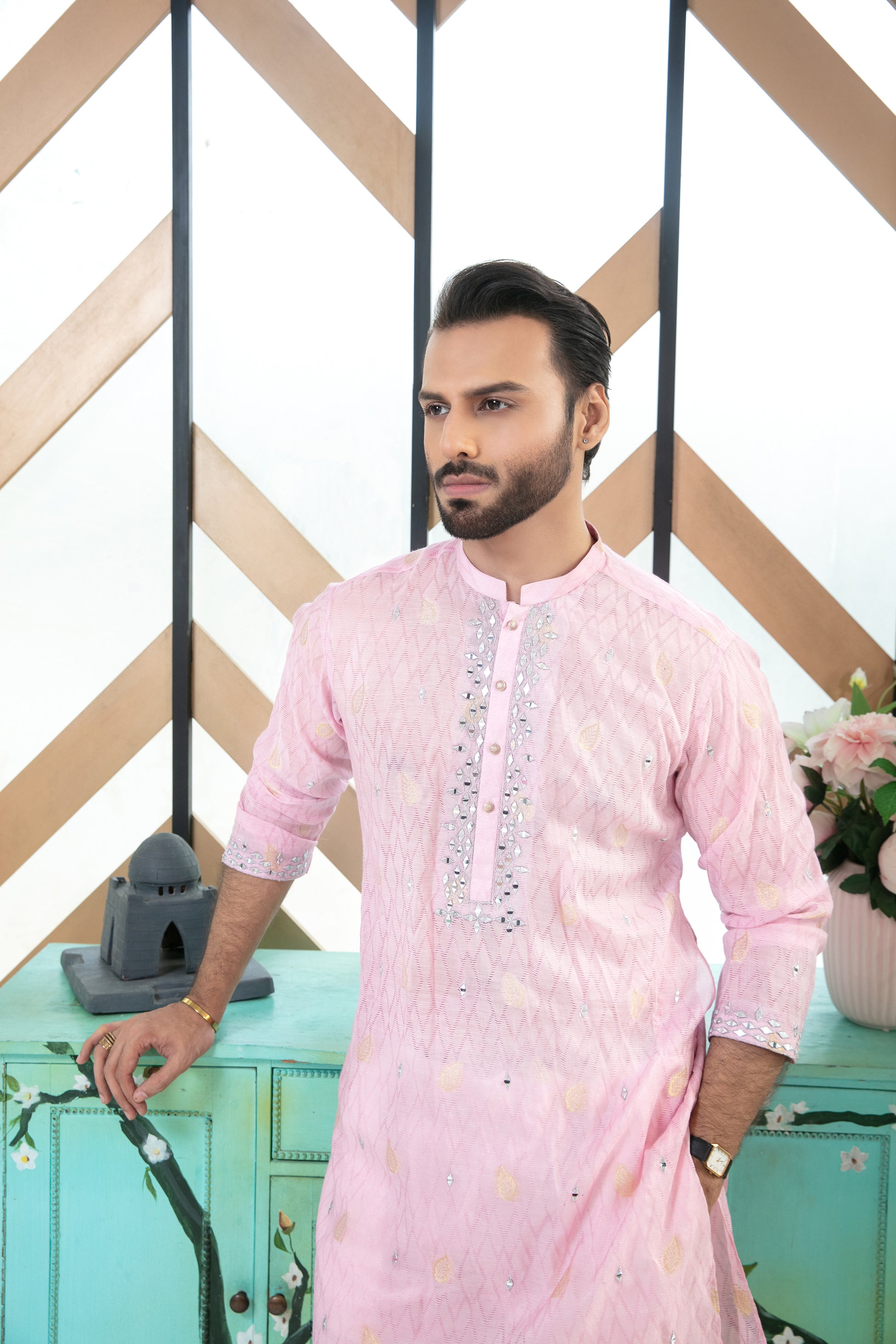 MC 04 Mirror Work Kurta Pajama Dress - Mashal Couture